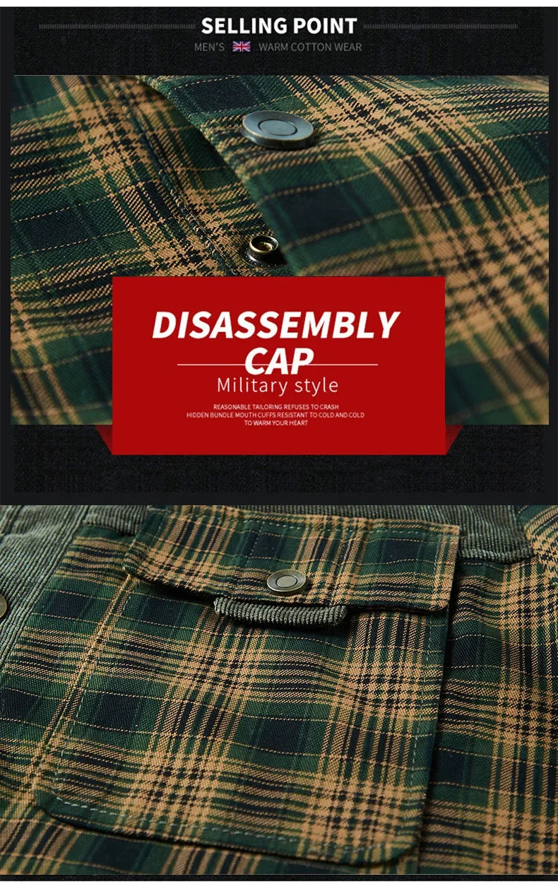 M&T Wear - Men's Windproof Plaid Fleece Shirt Jacket