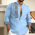 M&T Wear - New Long-sleeved Stand Collar Trendy Half-cardigan Casual Thin Shirts for Men - M&T Wear