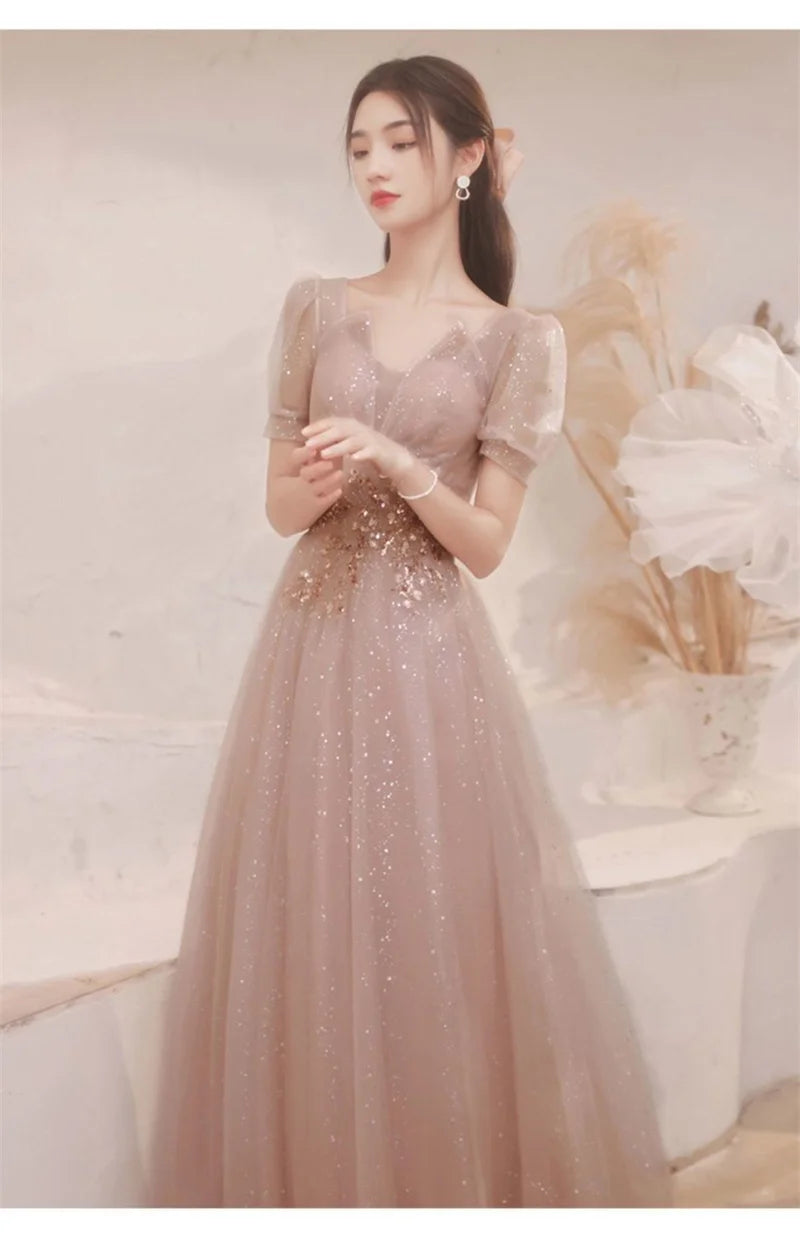 Embroidery Beaded High-End Evening Gown