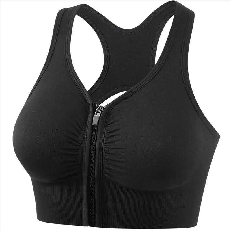 M&T Wear - Women's sports bra fitness top front zipper design sports vest fashionable bra yoga gym sports bra - M&T Wear