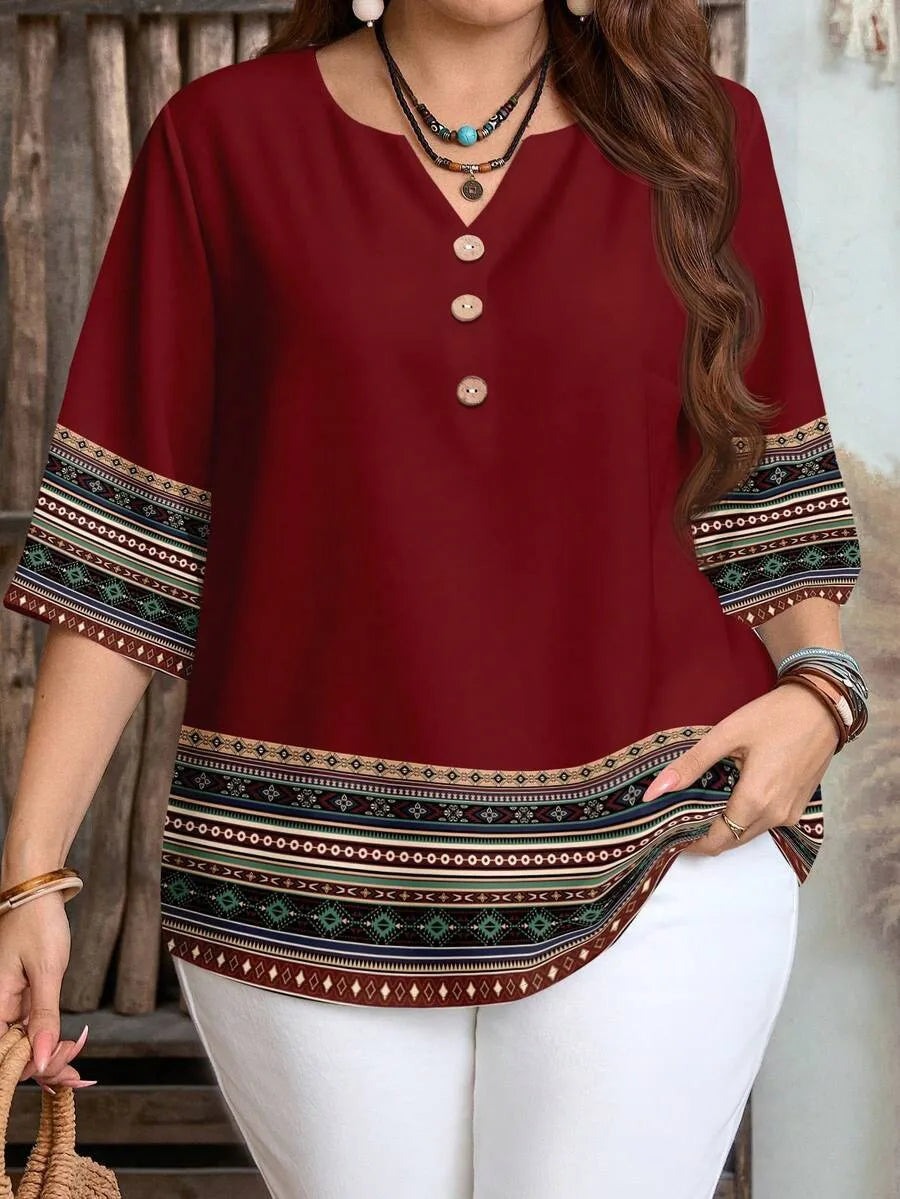 Geo-Knit Drop-Shoulder Top