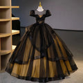 Black Gold Stage Performance Ball Gown