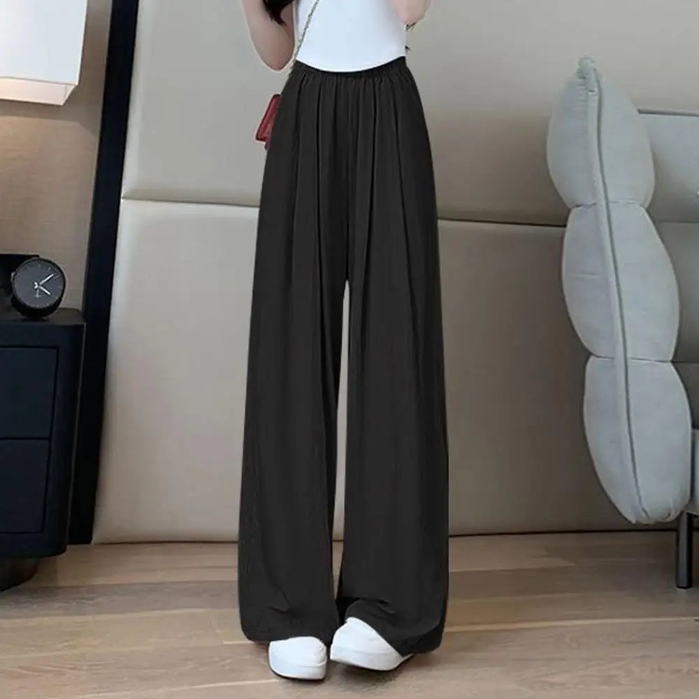 Summer Ice Silk Wide-Leg Trousers