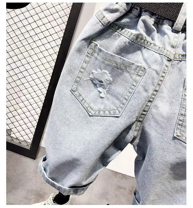 M&T Wear - Boys’ Trendy Distressed Korean Style Denim Shorts