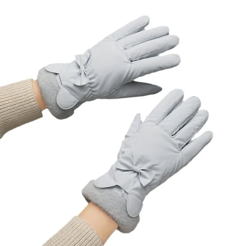 M&T Wear - Winter Gloves Women Bear Elegant Windproof Waterproof Touch Screen Full Finger Hand Warm Skiing Outdoor Sports Mittens - M&T Wear