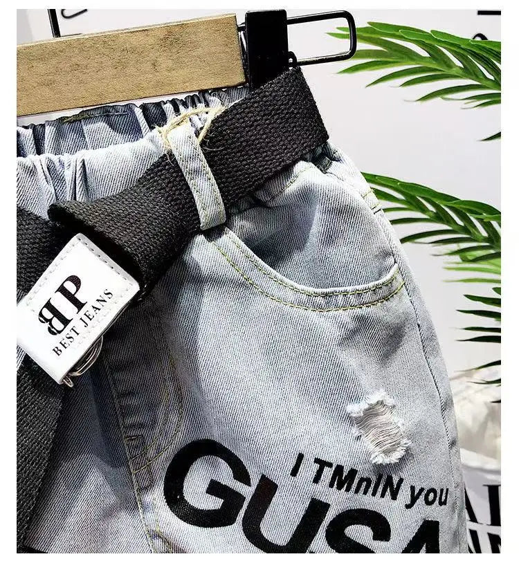 M&T Wear - Boys’ Trendy Distressed Korean Style Denim Shorts