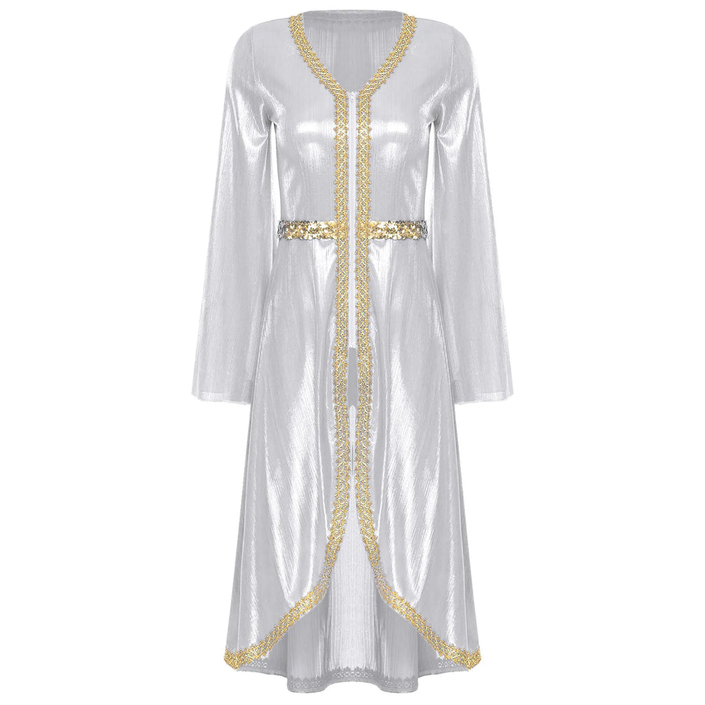 M&T Wear -  Embroidered High Waist Abaya Kaftan Dress