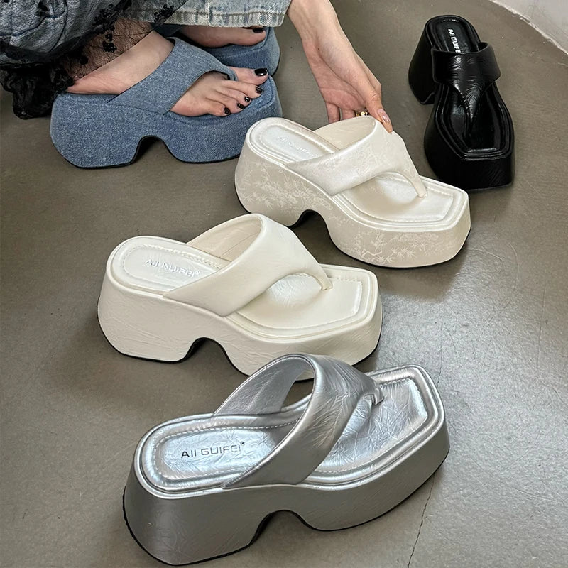 M&T Wear - Women's Korean Style Platform Wedge Slides