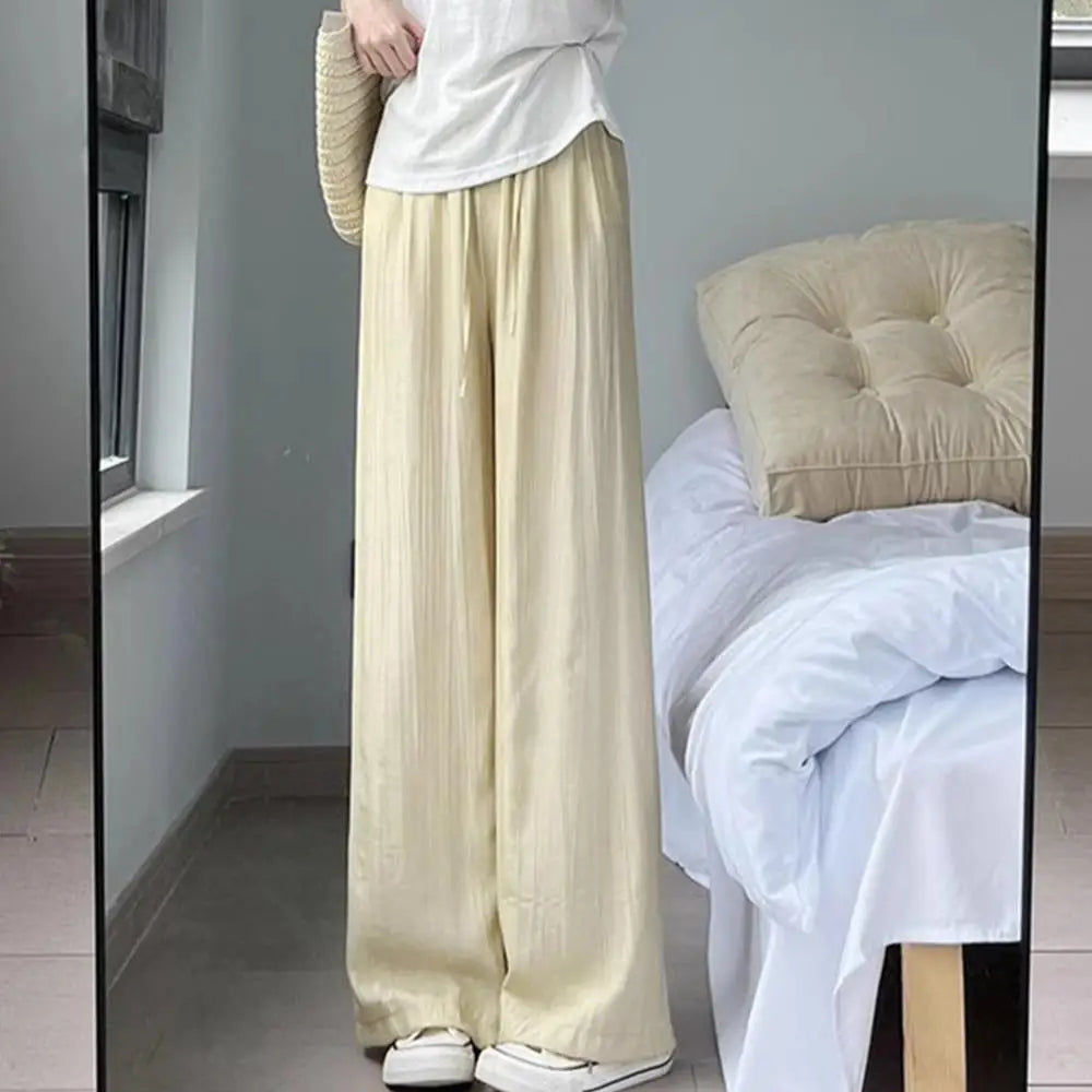 Summer Ice Silk Wide-Leg Trousers