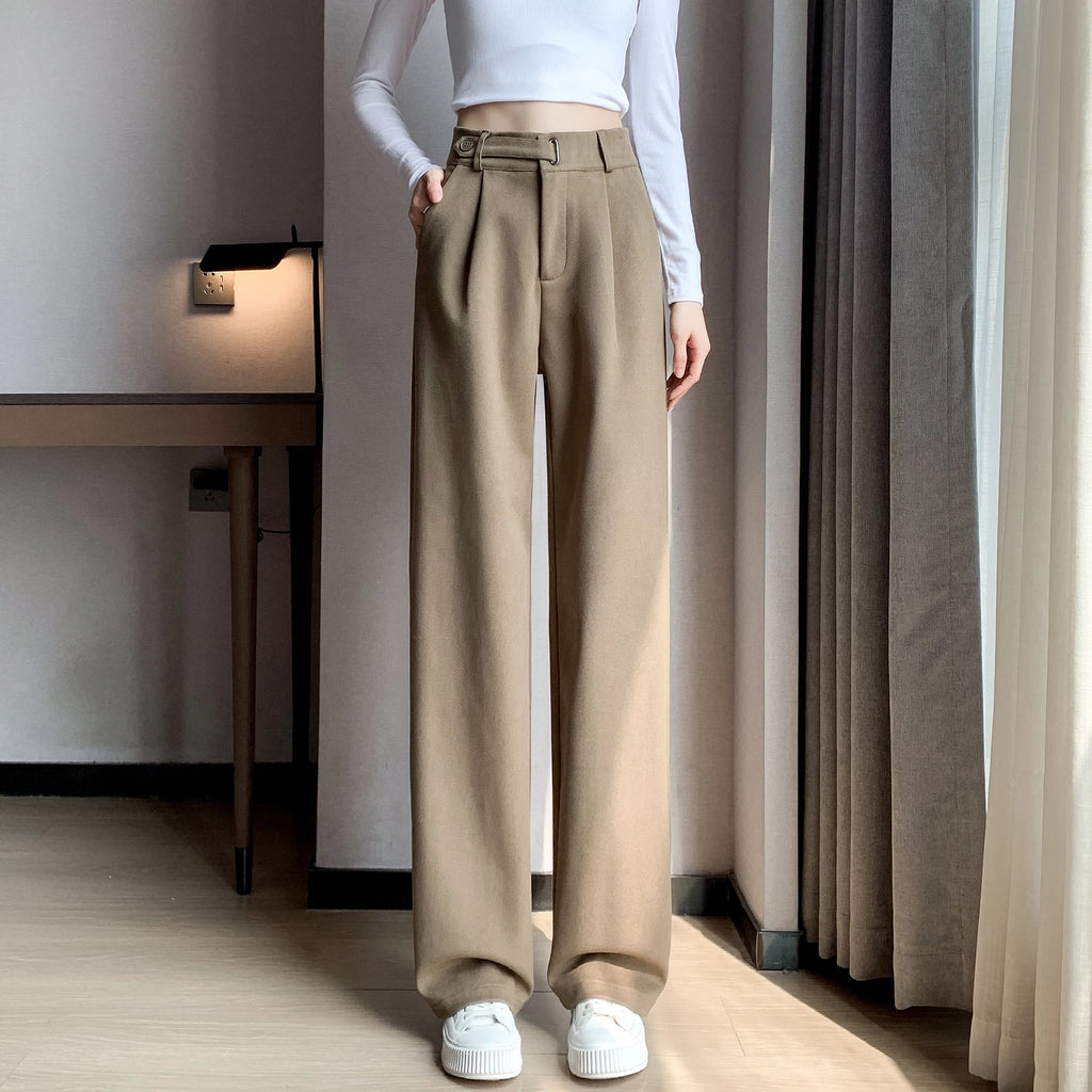 Thicken Woolen Wide-Leg Trousers