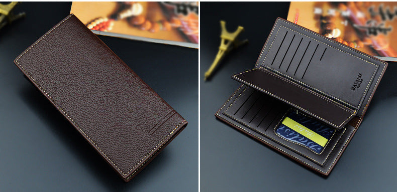 M&T Wear - Men’s Long PU Leather Wallet with Multi-Card & Coin Compartments