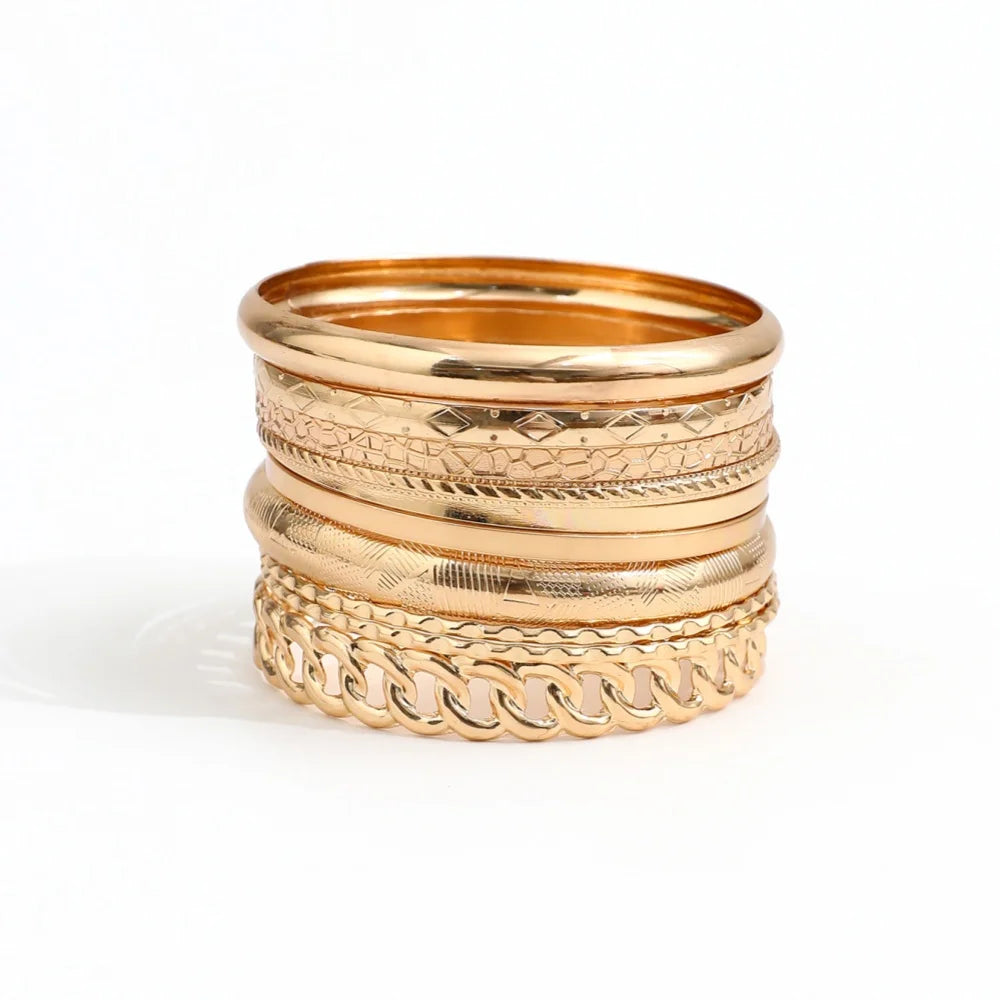 M&T Wear - 10pcs Metal Bangles Set for Women