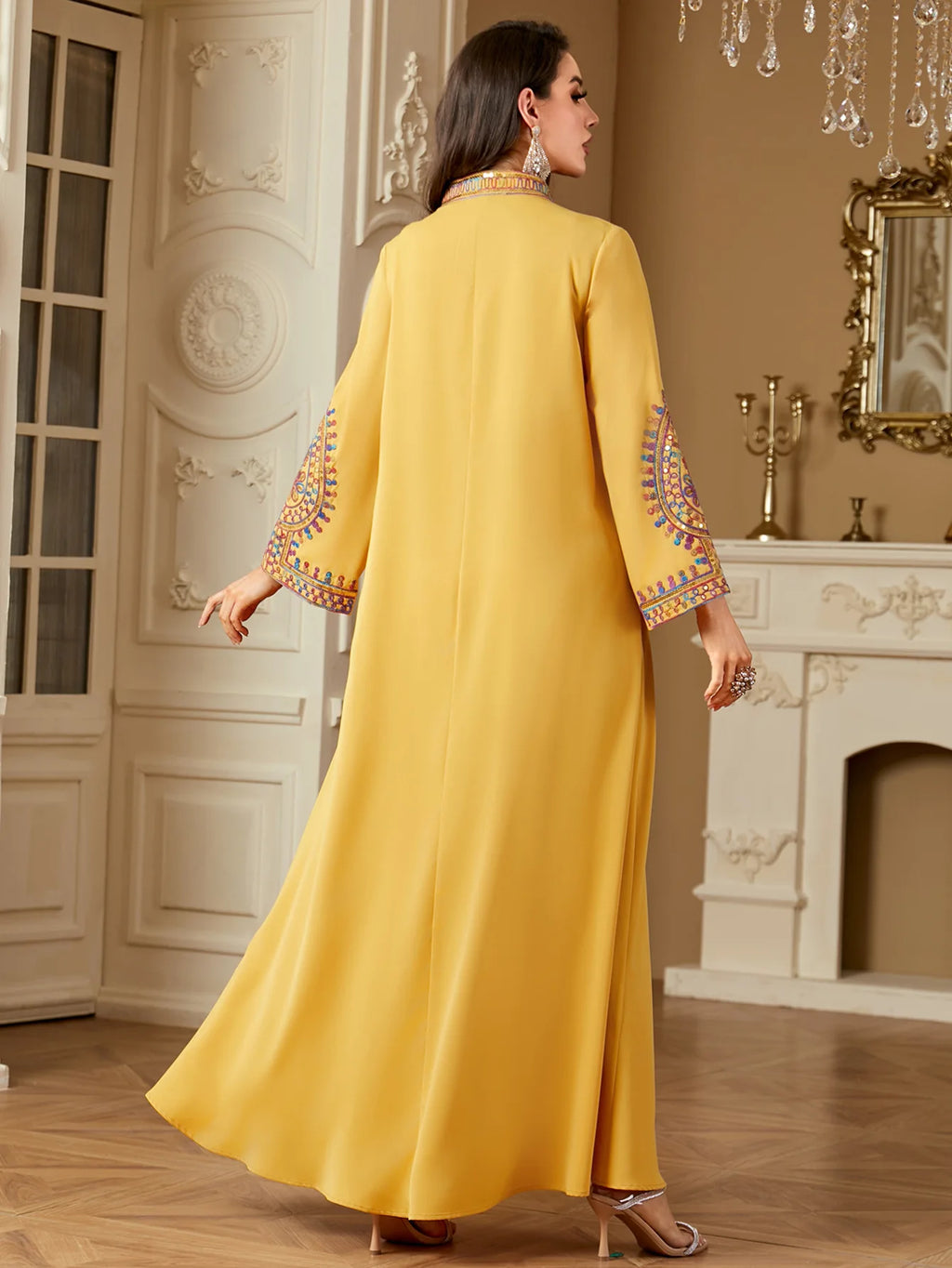 M&T Wear - Pakistani Women's Embroidered Loose abaya Dresses Elegant Casual Kaftan