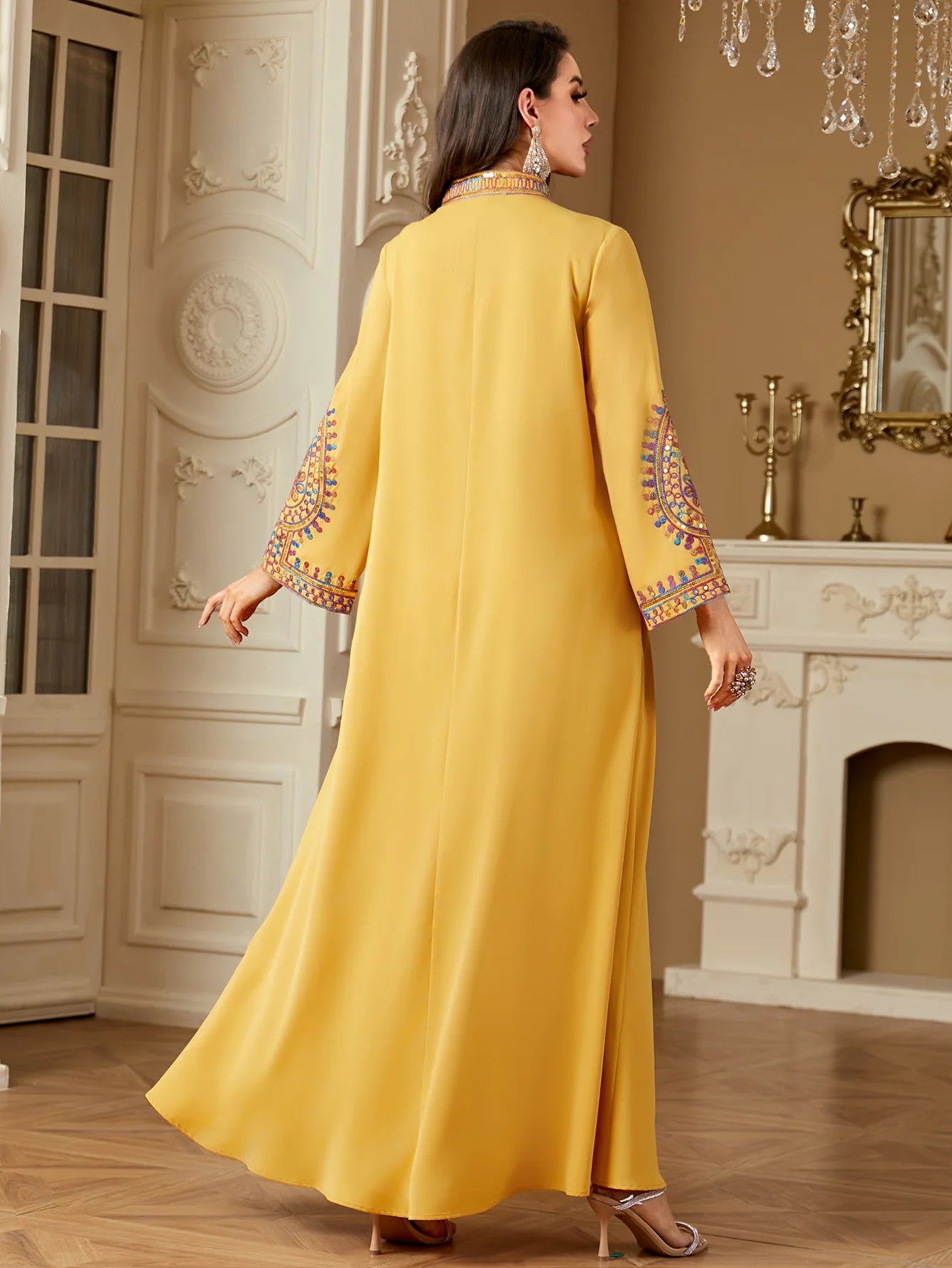 M&T Wear - Pakistani Women's Embroidered Loose abaya Dresses Elegant Casual Kaftan