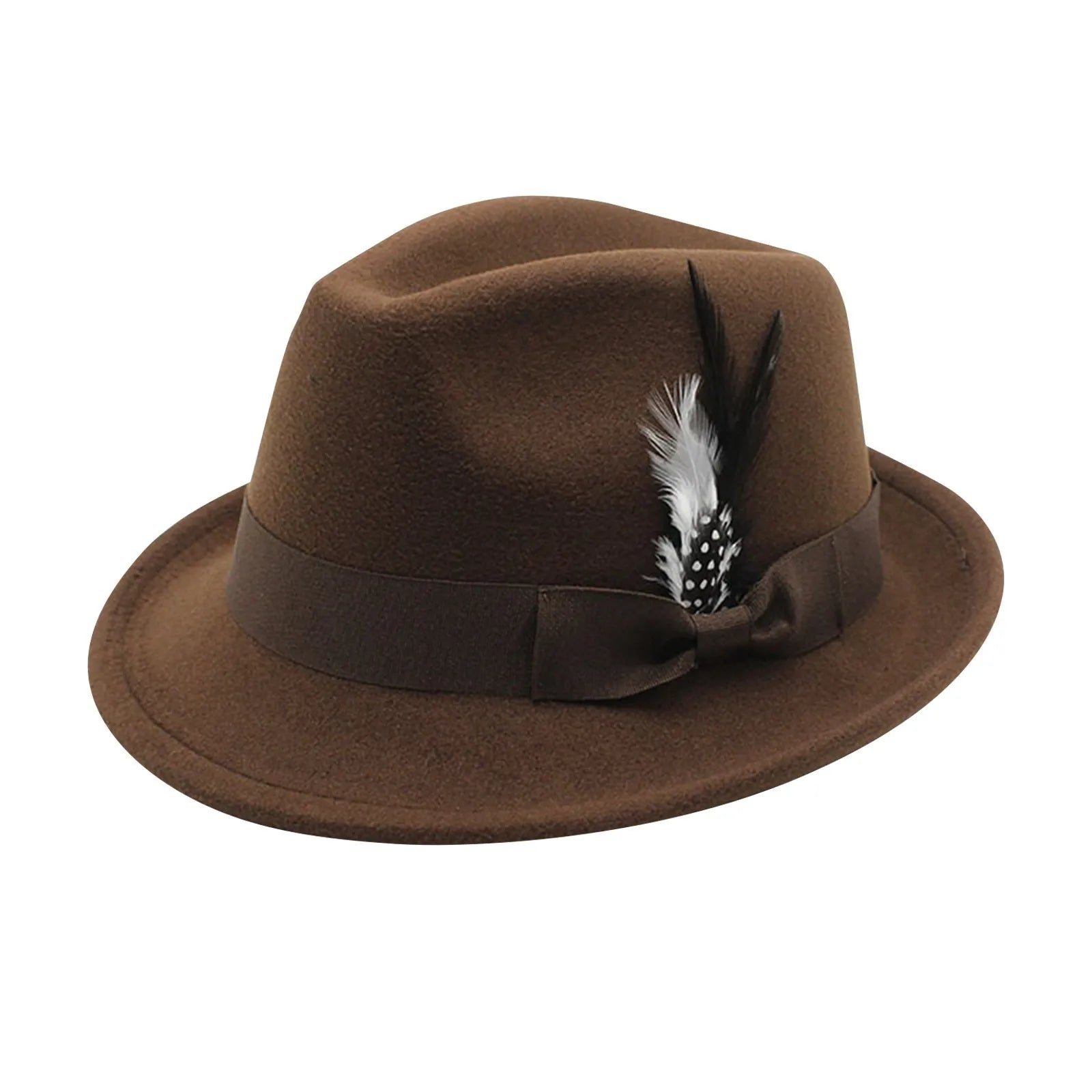 M&T Wear - Elegant Feather Felt Jazz Top Hat