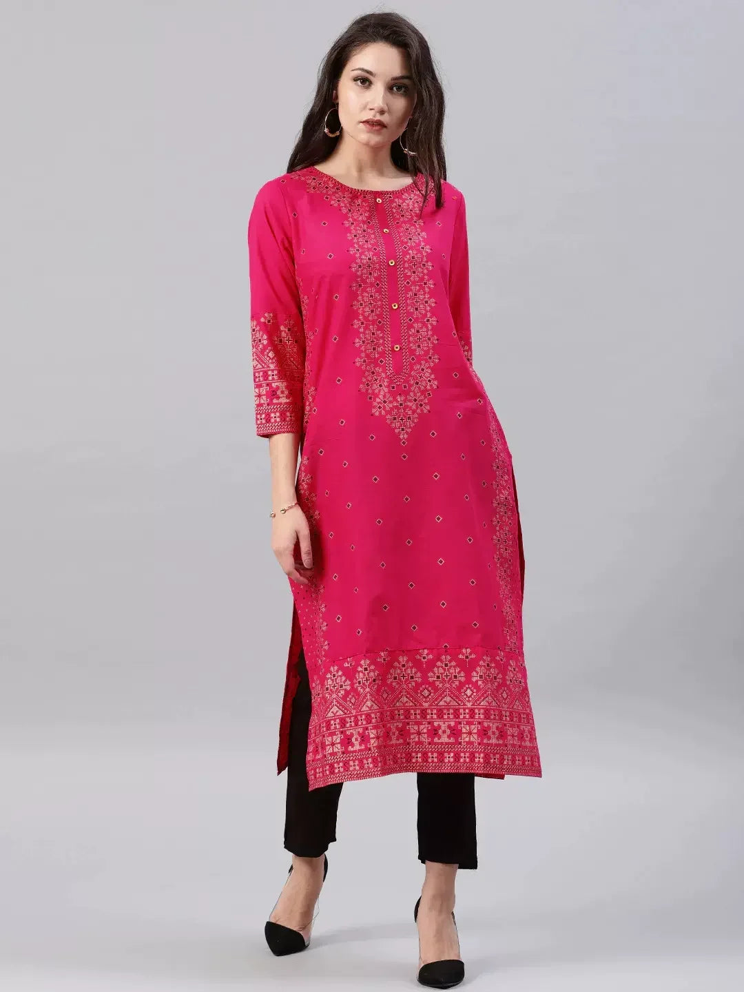 M&T Wear - Pakistani Cotton Floral Printed Kurti for Women