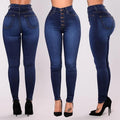 High-Waist Push-Up Slim Pencil Jeans
