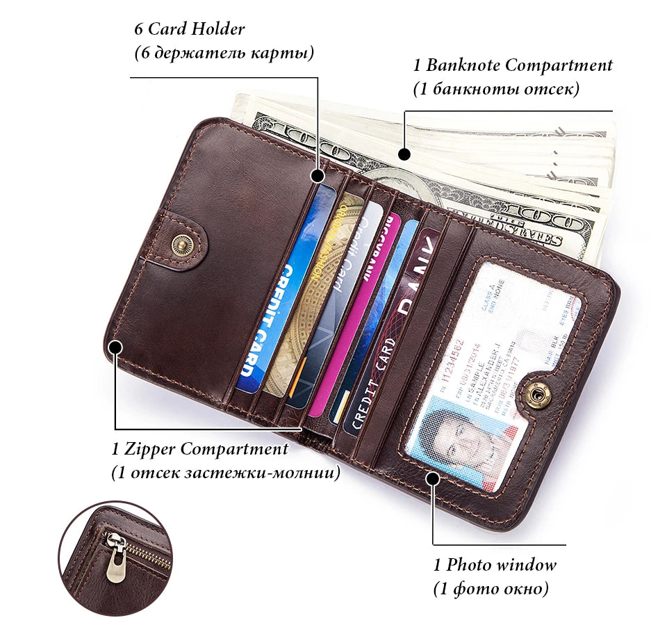 M&T Wear - Slim Cowhide Leather Wallet for Men