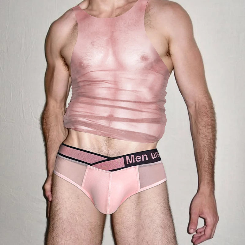 M&T Wear - Men's Sheer Elastic Muscle Fit Tank Top