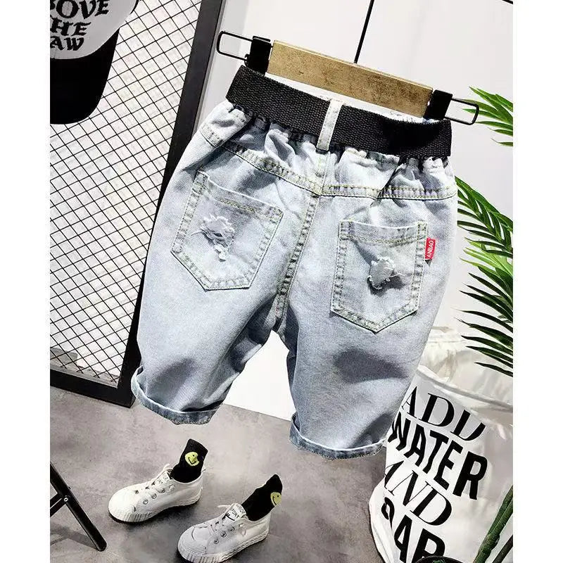 M&T Wear - Boys’ Trendy Distressed Korean Style Denim Shorts