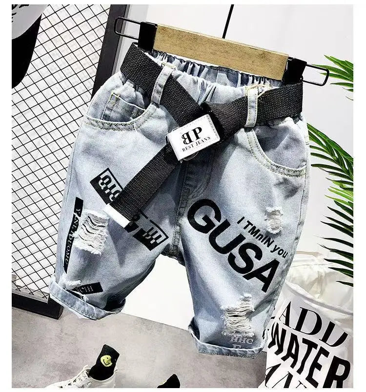 M&T Wear - Boys’ Trendy Distressed Korean Style Denim Shorts