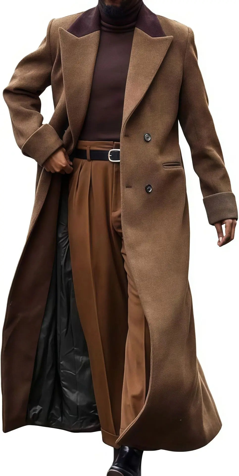 M&T Wear - French Business Casual Double-Breasted Long Woolen Coat