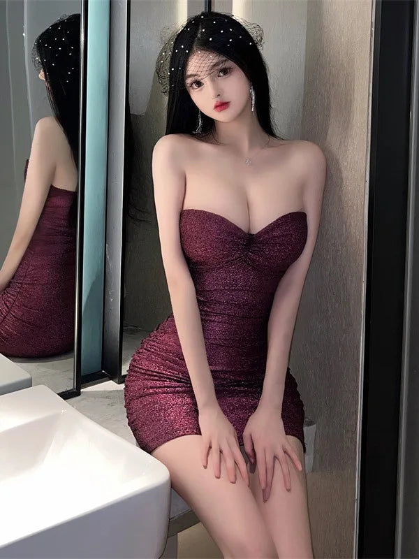 Sexy V-Neck Off-Shoulder Mini Dress