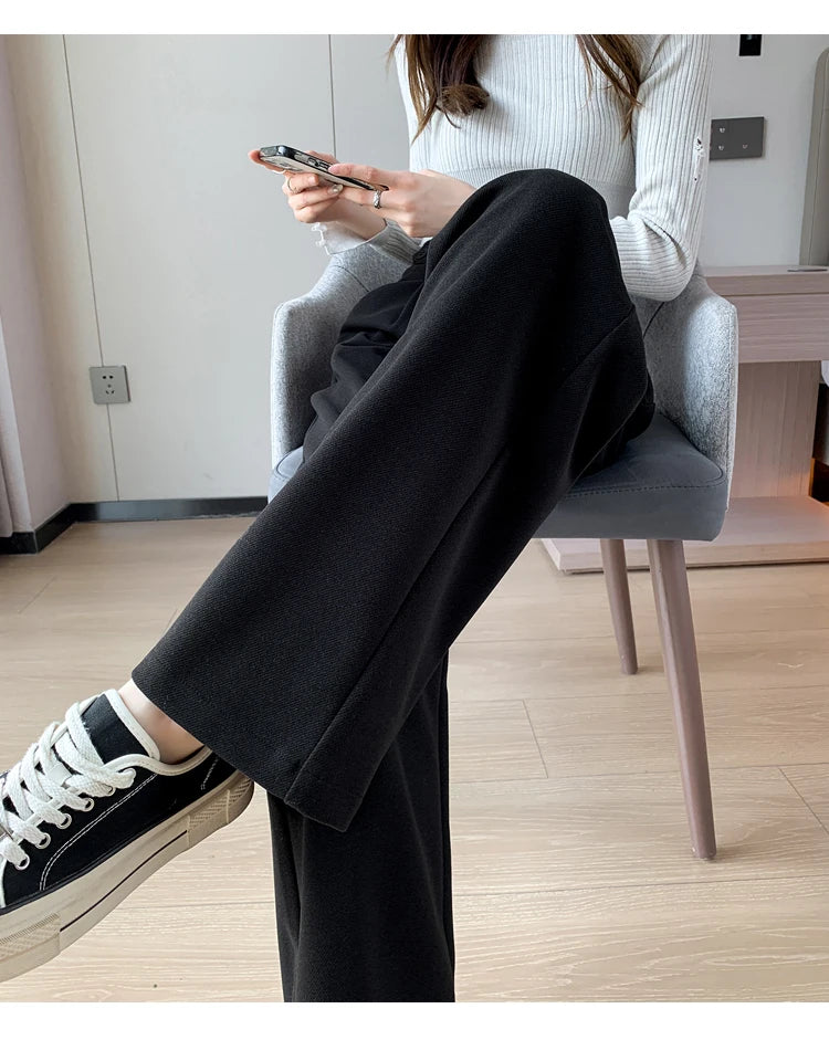 Thicken Woolen Wide-Leg Trousers