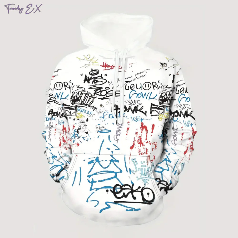M&T Wear - Graffiti Print Oversized Streetwear Hoodie