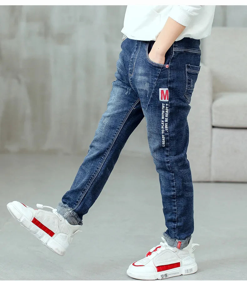 M&T Wear - Boys’ Slim Fit Elastic Waist Denim Jeans (3-14 Years)