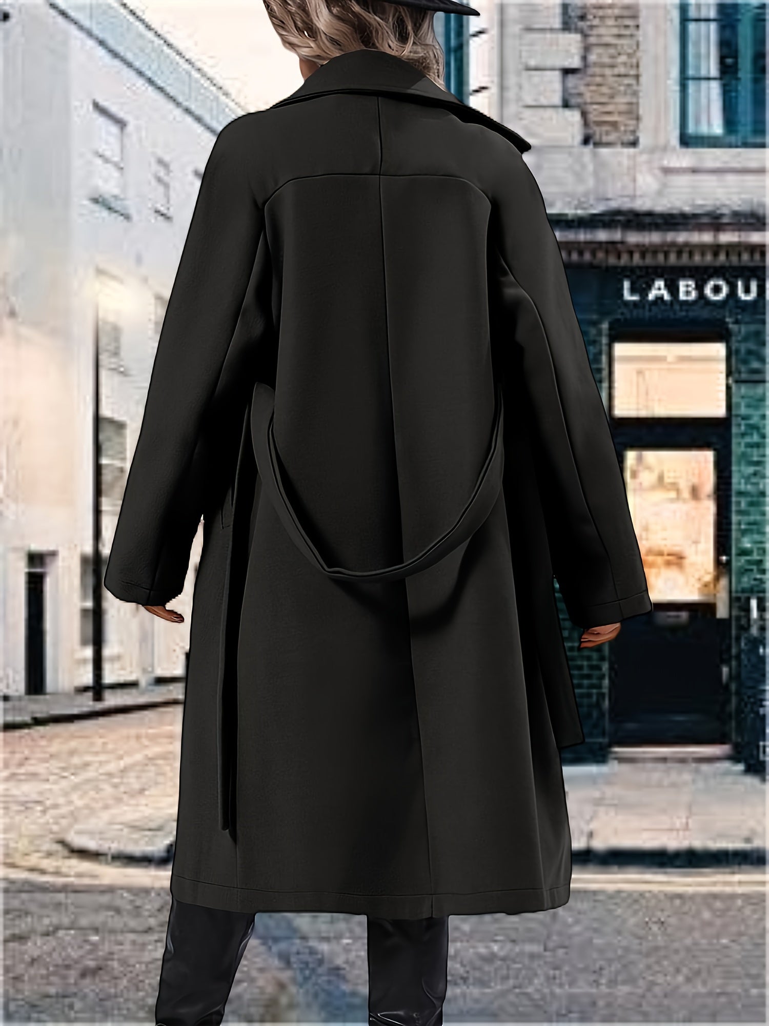 M&T Wear - Elegant Double-Breasted Mid-Long Pea Coat