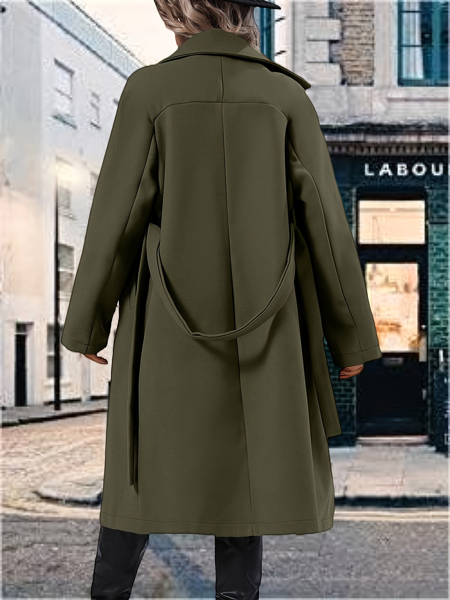 M&T Wear - Elegant Double-Breasted Mid-Long Pea Coat