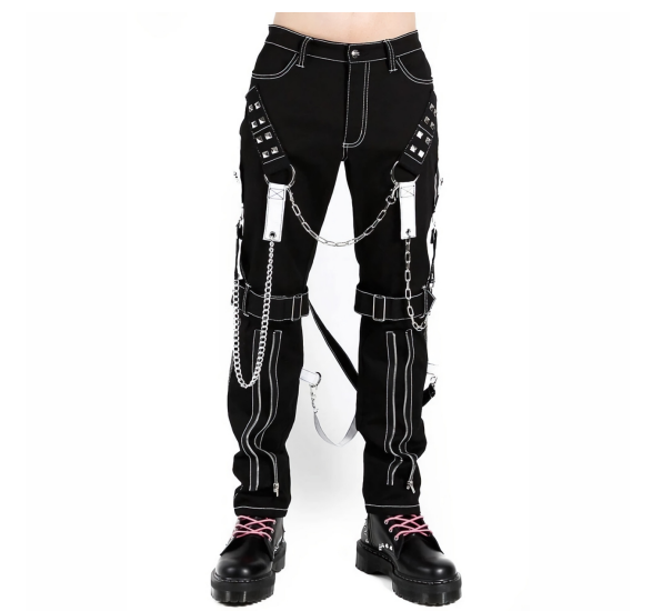 M&T Wear - Contrast Stitch Gothic Suspenders Pants